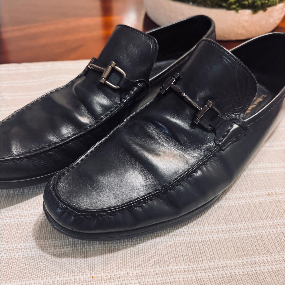 Men’s Horsebit Italian Leather Loafers- Black